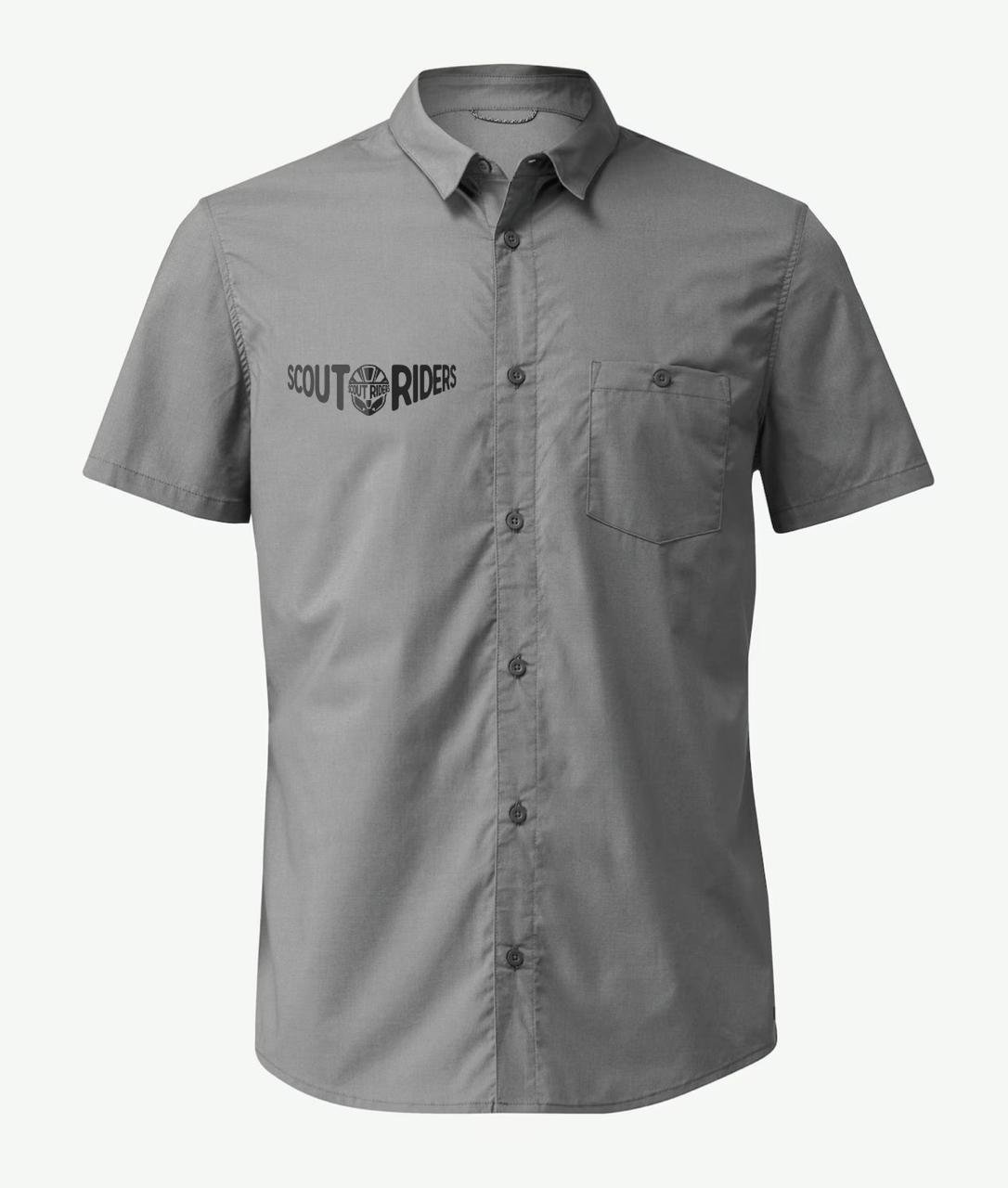 Half Sleeve Shirt Grey - Travel 100 with ScoutRiders Logo | Forclaz